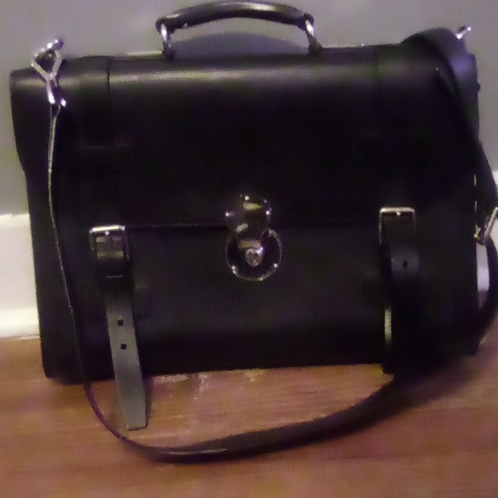 Purple label Ralph Lauren black leather briefcase bag